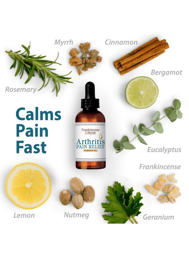 Frankincense & Myrrh Frankincense and Myrrh Arthritis Pain Relief Rubbing Oil – Arthritis Pain Reliever with Frankincense Essential Oil for Sciatica, Lower Back, Neck, Hands, Knees, Joints and Shoulders, 2 fl.oz. - 1 Pack  - Image 3