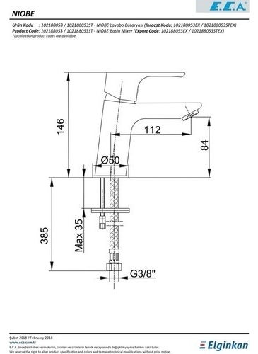 E.C.A - ECA Niobe Basin Mixer 102188053 - Image 1