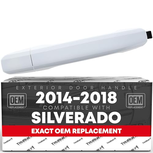 T1A Exterior Front Passenger Door Handle Compatible with 20142018 Chevrolet Silverado 20142018 GMC Sierra Olympic White OEM 13583889GAZ 13583891GAZ 82536 - Image 1