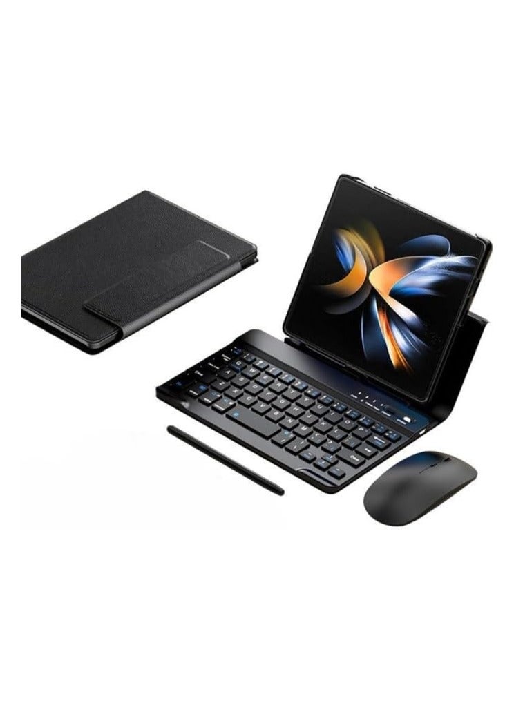 لوحة مفاتيح لاسلكية متوافقة مع سامسونج جالاكسي زد فولت 6 5G، لوحة مفاتيح بلوتوث مع غطاء جلد وقلم لجهاز زد فولت 6 - Image 4