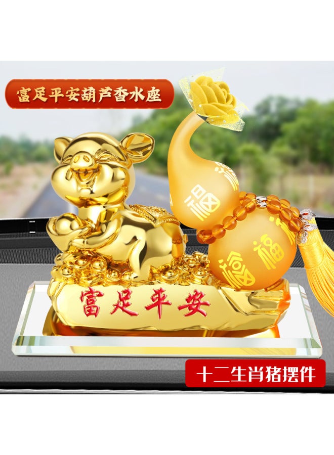 Car Resin Ornaments, Creative And Personalized Twelve Zodiac Car Perfume Holders, Zodiac Gourd Crystal Decorations For The Car Interior