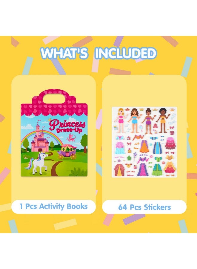 JOYIN Puffy Sticker Book, Reusable Sticker Activity Books for Kids, Travel Toys for Airplane, Cute Restickable Stickers, Crafts Gifts - Princess Dress-Up - Image 4
