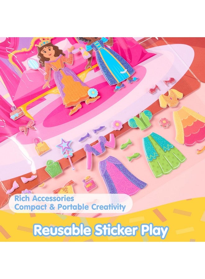 JOYIN Puffy Sticker Book, Reusable Sticker Activity Books for Kids, Travel Toys for Airplane, Cute Restickable Stickers, Crafts Gifts - Princess Dress-Up - Image 2