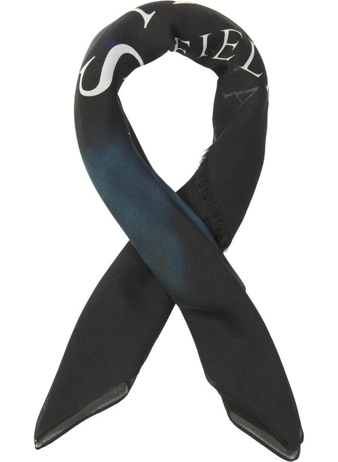 AllSaints Women's Spitalfields Oblong Scarf, Fashion Shawl with Design, Wrap Scarf for Daily Wear, 100% Modal, Black - Image 1