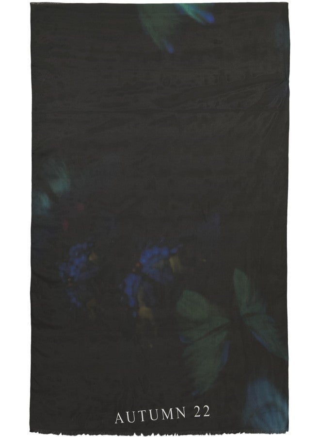 AllSaints Women's Spitalfields Oblong Scarf, Fashion Shawl with Design, Wrap Scarf for Daily Wear, 100% Modal, Black - Image 2