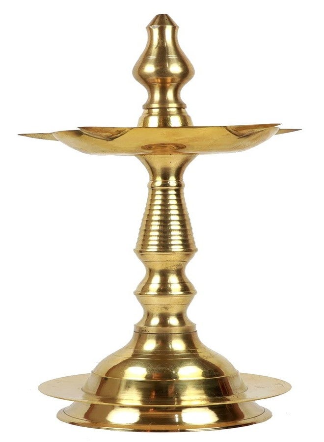ASHIRWAD Brass Kerala Samai Deep Tall Oil Lamp Kutthu Villaku Different Sizes (12 inch) - Image 1