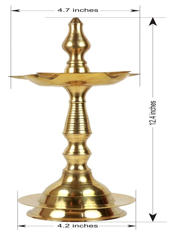 ASHIRWAD Brass Kerala Samai Deep Tall Oil Lamp Kutthu Villaku Different Sizes (12 inch) - Image 4