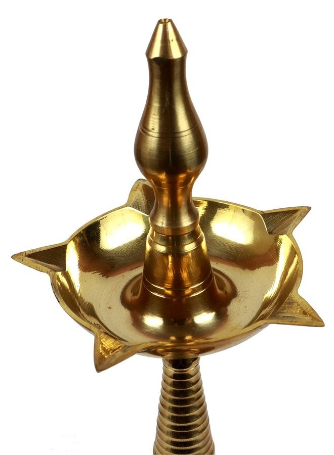 ASHIRWAD Brass Kerala Samai Deep Tall Oil Lamp Kutthu Villaku Different Sizes (12 inch) - Image 3