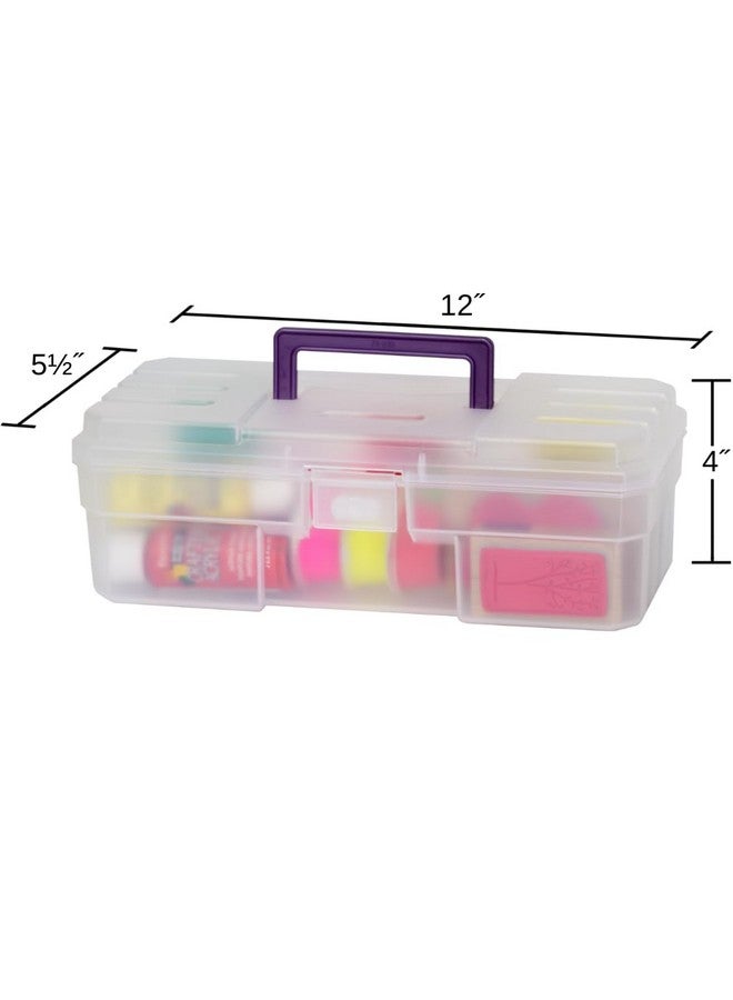 Akro-Mils 09912 CLPUR 12-Inch Plastic Art Supply Craft Storage Tool Box, Semi-Clear - Image 2