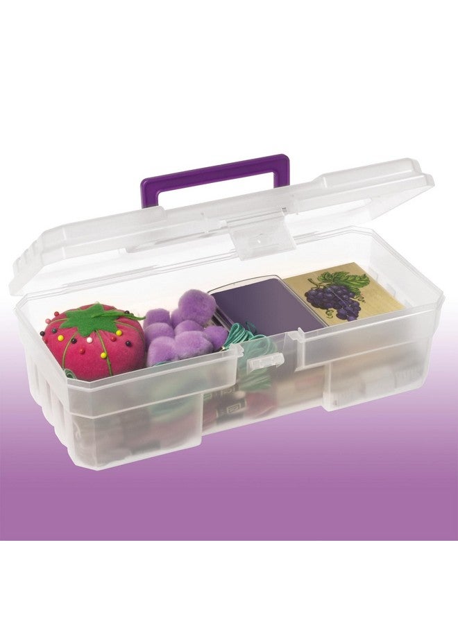 Akro-Mils 09912 CLPUR 12-Inch Plastic Art Supply Craft Storage Tool Box, Semi-Clear - Image 5