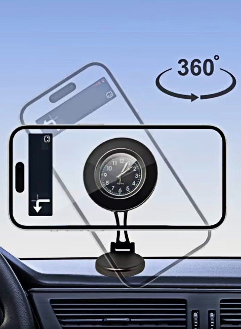 Admos Strong and flexible car phone holder with a luxury integrated clock, ADOMS brand - Image 2