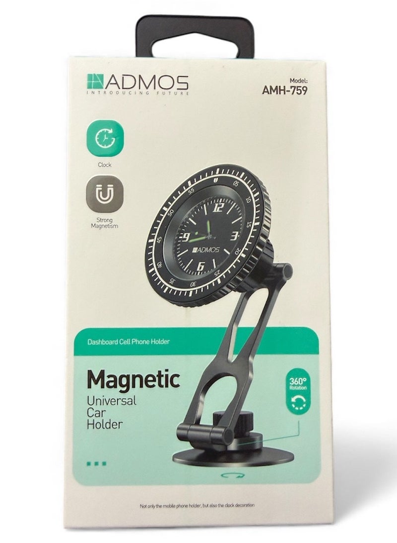 Admos Strong and flexible car phone holder with a luxury integrated clock, ADOMS brand - Image 5
