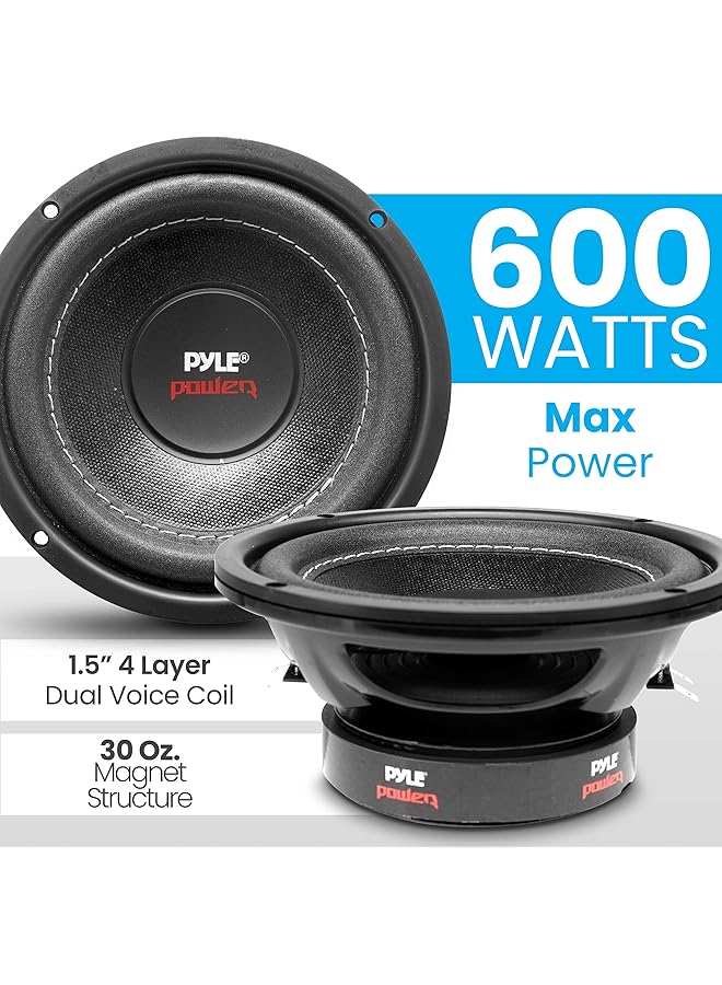 Pyle (15Cm, 100 Watts, 2.5Cm Single Voice Coil 4-Ohm) - Plpw6D 17Cm 600 Watt Dual Voice Coil 4 Ohm Subwoofer - Image 3