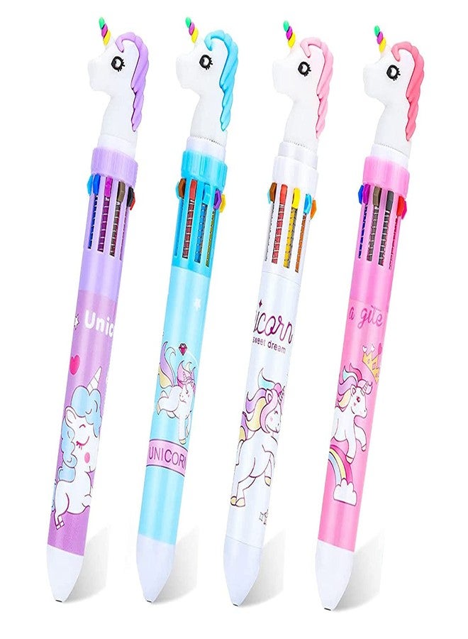 SAMVARDHAN 10 In 1 Unicorn Ball Pen I Ballpoint I Ball Pen I Gel Pen I Pen I Writing Tool (Pack Of 4|Random Color)|Blue - Image 1