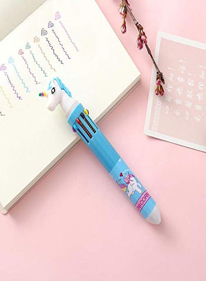 SAMVARDHAN 10 In 1 Unicorn Ball Pen I Ballpoint I Ball Pen I Gel Pen I Pen I Writing Tool (Pack Of 4|Random Color)|Blue - Image 5
