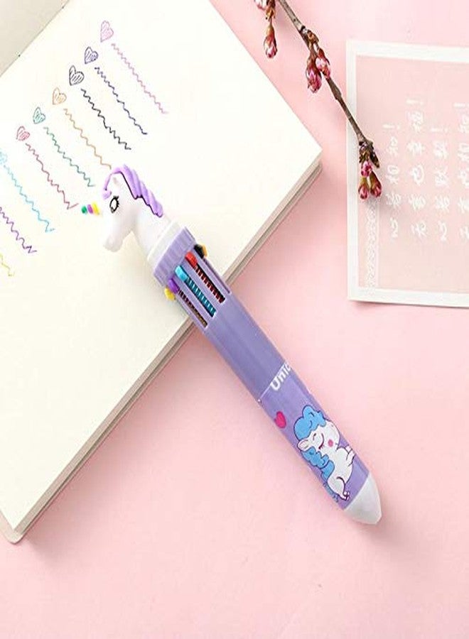 SAMVARDHAN 10 In 1 Unicorn Ball Pen I Ballpoint I Ball Pen I Gel Pen I Pen I Writing Tool (Pack Of 4|Random Color)|Blue - Image 3