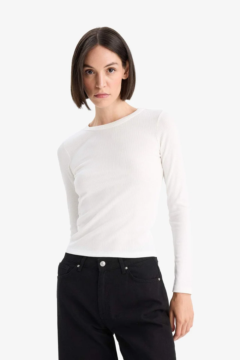 DeFacto Slim Fit Basic Ribbed Camisole T-Shirt