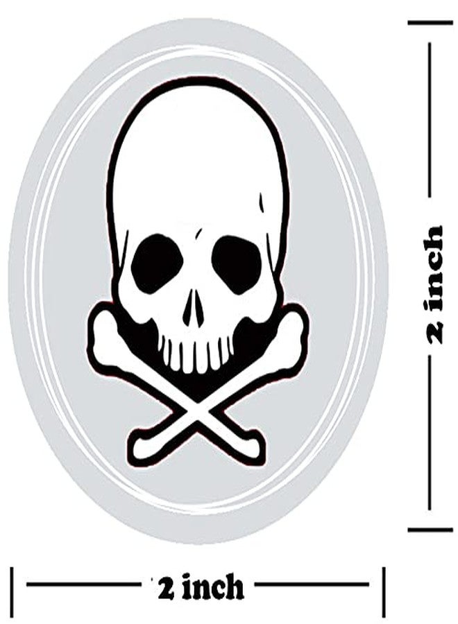 Remarkable 2 Inch White Skull and Crossbones Circle Dot Stickers,Skull Stickers Used for Party Favors, Birthdays, Halloween and Crafts (500 Labels on a Roll) - Image 2