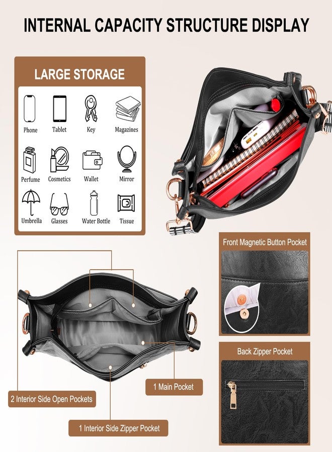 ISEYOU Crossbody Bags for Women, Vegan Leather Crossbody Purse with 2PCS Adjustable Strap, Trendy Cross Body Bag with Zipper, Multiple Pockets Handbags Shoulder Bag for Daily Work Travel - Image 5
