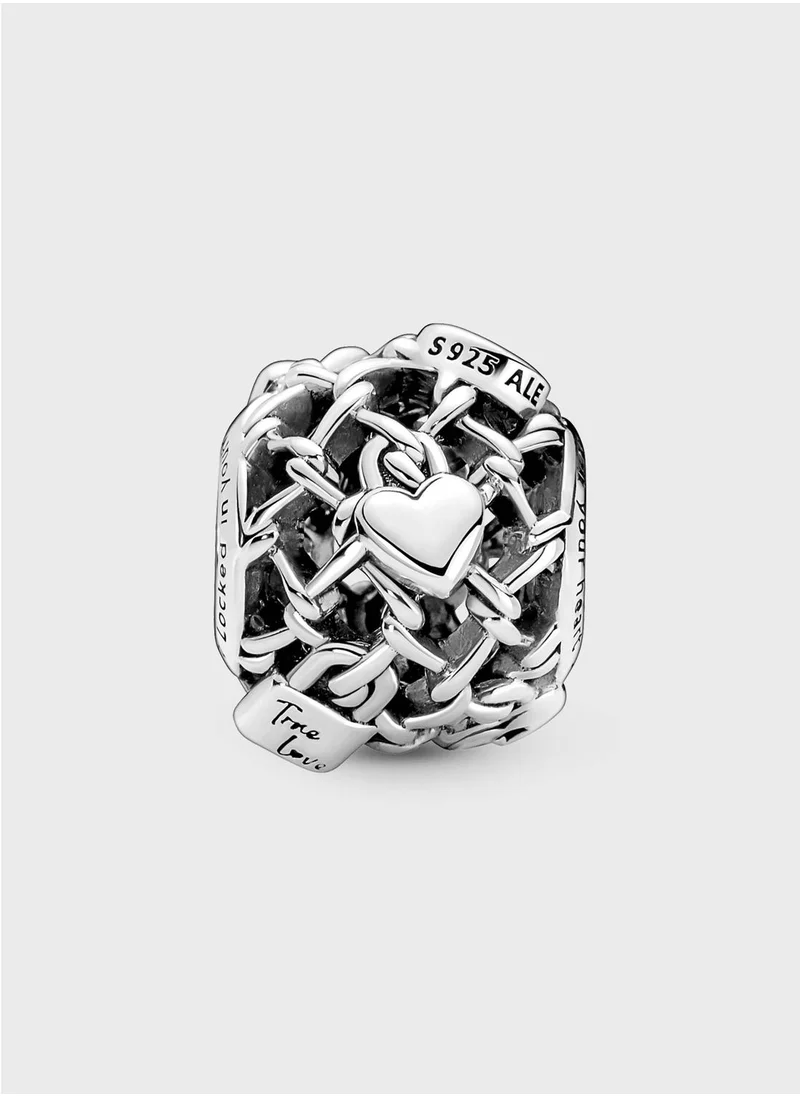 PANDORA Openwork Chain Link Padlock Charm