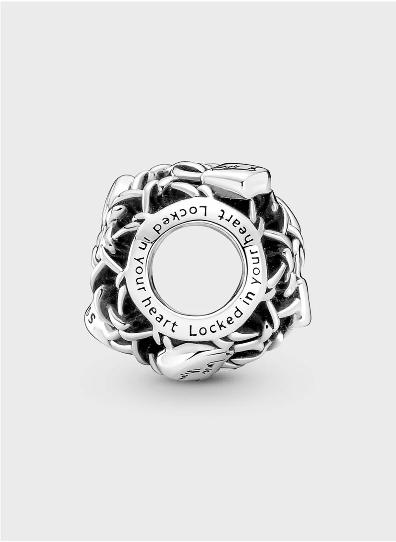 PANDORA Openwork Chain Link Padlock Charm