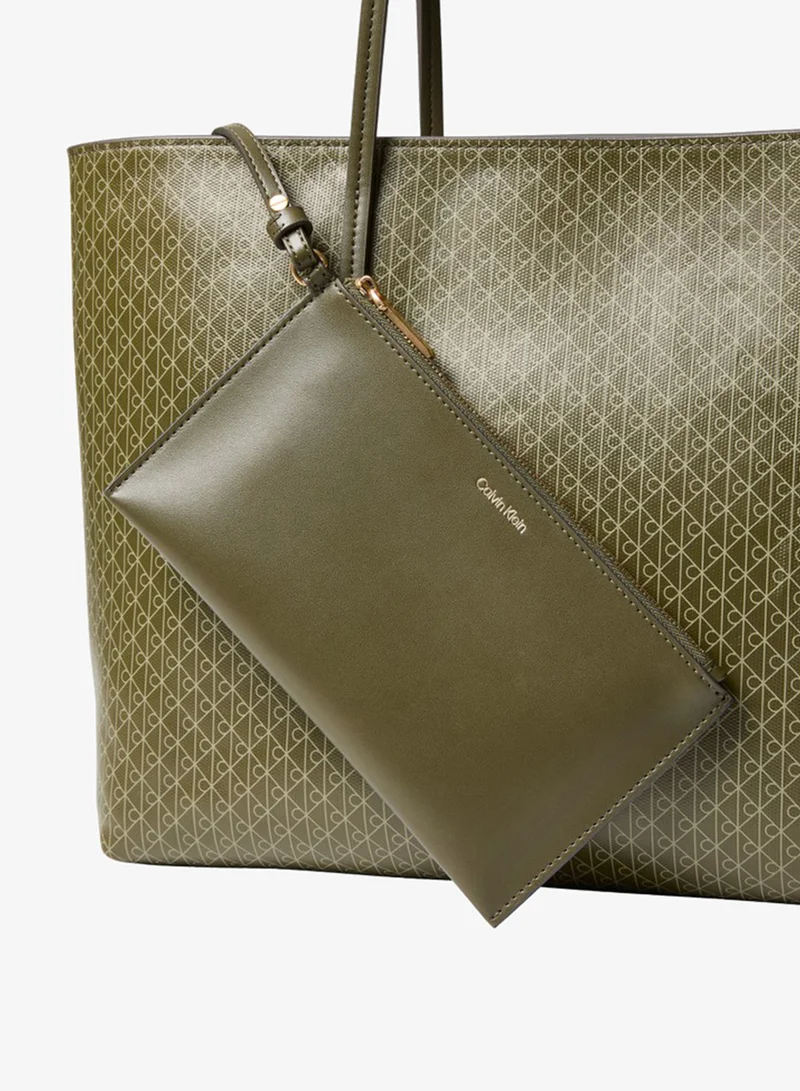 Calvin Klein  Coated Emblem Print Pouch Tote Bag for Women | Best Price UAE