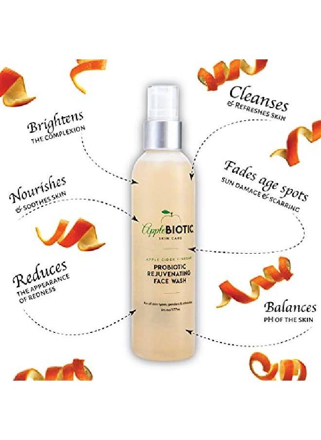 AppleBiotic Apple Cider Vinegar Natural Face Wash: Exfoliating Gel Foaming Facial Cleanser For Men Women Teens And All Skin Types Cleanses Oily Skin Calms Acne Breakouts And Removes Makeup 6Oz  - Image 3