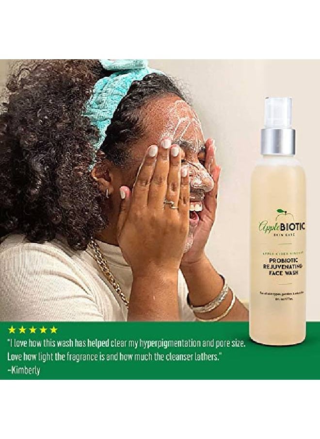 AppleBiotic Apple Cider Vinegar Natural Face Wash: Exfoliating Gel Foaming Facial Cleanser For Men Women Teens And All Skin Types Cleanses Oily Skin Calms Acne Breakouts And Removes Makeup 6Oz  - Image 5