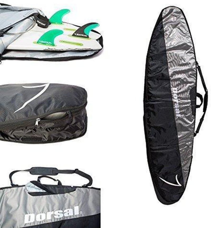 Dorsal Travel Shortboard and Longboard Surfboard Board Day Bag Cover Black/Grey Nylon 5'7 - Image 1
