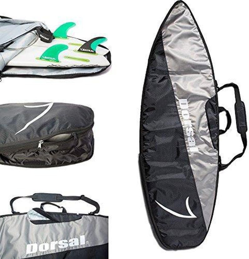 Dorsal Travel Shortboard and Longboard Surfboard Board Day Bag Cover Black/Grey Nylon 5'7 - Image 2