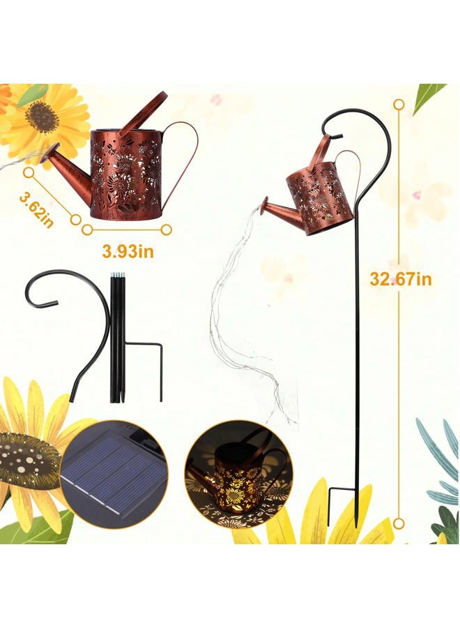 ZKLiLi Solar Lights Outdoor Garden Sunflower Gardens Light, Gardening Gifts, Mon Solar Watering Can Lantern for Garden, Patio, Yard, Pathway Lantern Plant Decoration - Image 4