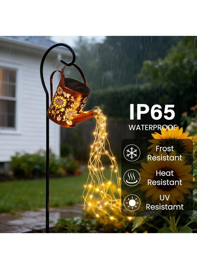 ZKLiLi Solar Lights Outdoor Garden Sunflower Gardens Light, Gardening Gifts, Mon Solar Watering Can Lantern for Garden, Patio, Yard, Pathway Lantern Plant Decoration - Image 5