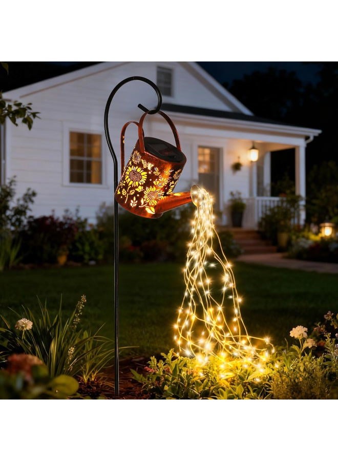 ZKLiLi Solar Lights Outdoor Garden Sunflower Gardens Light, Gardening Gifts, Mon Solar Watering Can Lantern for Garden, Patio, Yard, Pathway Lantern Plant Decoration - Image 1