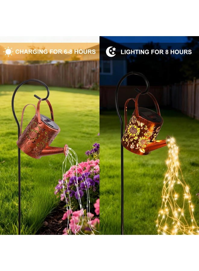 ZKLiLi Solar Lights Outdoor Garden Sunflower Gardens Light, Gardening Gifts, Mon Solar Watering Can Lantern for Garden, Patio, Yard, Pathway Lantern Plant Decoration - Image 3