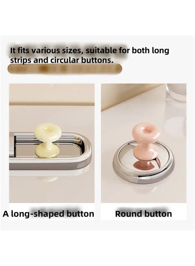 2pcs Apricot Powder Toilet Flush Handle Assist Button No Damage To Nails Easy Operation - Image 4