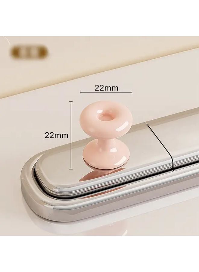 2pcs Apricot Powder Toilet Flush Handle Assist Button No Damage To Nails Easy Operation - Image 1