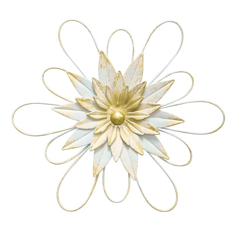hogardeck Metal Flower Wall Decor - 13" Metal Floral Wall Decoration for Bedroom, Living Room, Bathroom, Kitchen, Outdoor Wall Art - Image 1