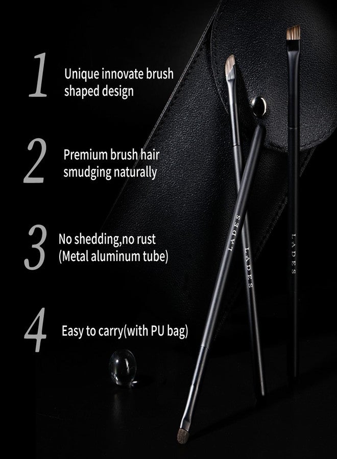 MSQ Eye Makeup Brushes 8pcs Eyeshadow Makeup Brushes Set with Soft Synthetic & Natural Hair, Real Wood Handle with Bag for Eyeshadow, Eyeliner, Blending, Eyebrow, Pure Black - Image 5