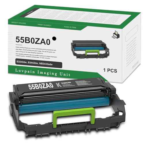 LOVPAIN 55B0ZA0 Black Imaging Unit (1-Pack) - Compatible 55B0ZA0 Imaging Unit Replacement for Lexmark MS331 MS331dn MS431dn MX331adn MX431adn B3340dw B3442dw MB3442adw XM1342 M1342 MB3442i Printer - Image 1