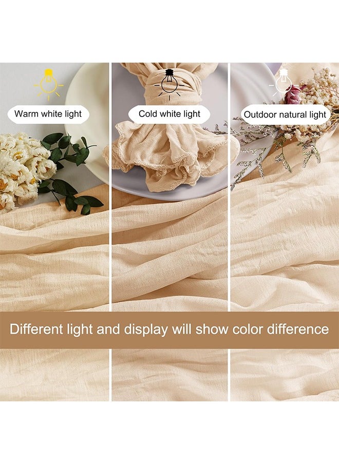 Lemon 10 Pcs Gauze Cheesecloth Napkins, 20x20 Inch Dinner Cloth Napkins, Soft Boho Table Napkins Rustic Wrinkled Cheese Cloth Napkins Bulk for Wedding Party Baby Shower Event Decor (Beige)  - Image 5