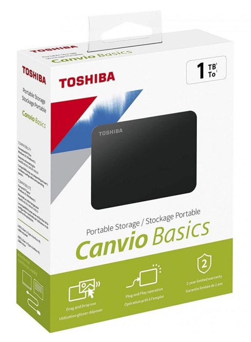 Toshiba Canvio Basics 1TB Portable External Hard Drive USB 3.2 Gen1- HDTB510EK3AA 1 TB - Image 1