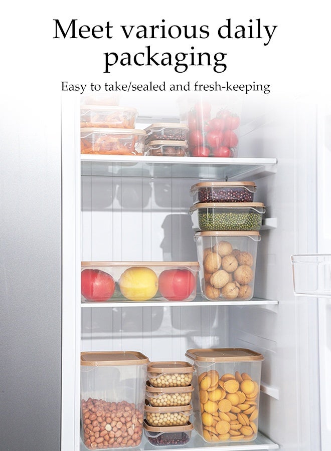 DUNISO 17 Packs Food Storage Containers Airtight Stackable Food Prep Containers Sets with Lids Clear Refrigerator Fresh-keeping Box Organizer Food Grade Plastic Thickened Household Sealing Box Reusable Fridge Storage Boxes - Image 3