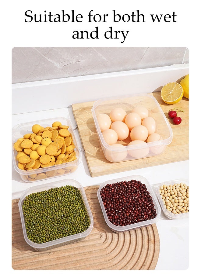 DUNISO 17 Packs Food Storage Containers Airtight Stackable Food Prep Containers Sets with Lids Clear Refrigerator Fresh-keeping Box Organizer Food Grade Plastic Thickened Household Sealing Box Reusable Fridge Storage Boxes - Image 2