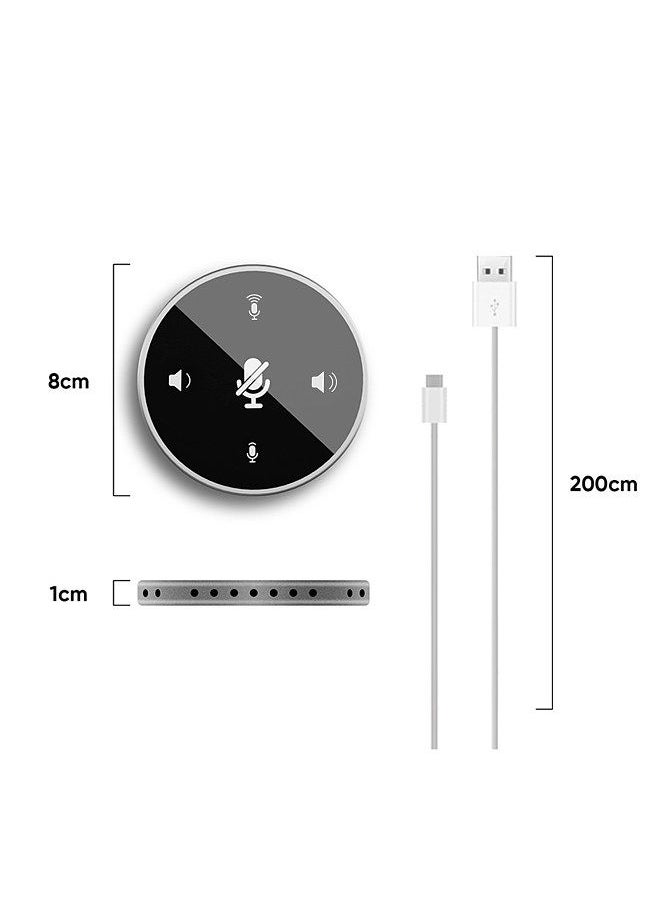 Generic - Desktop USB Conference Speakerphone Microphone Built-in Speaker 360° Omnidirectional PC Computer Condenser Mic with Mute Function Volume Adjustment Plug & Play Compatible with Windows Mac - Image 1