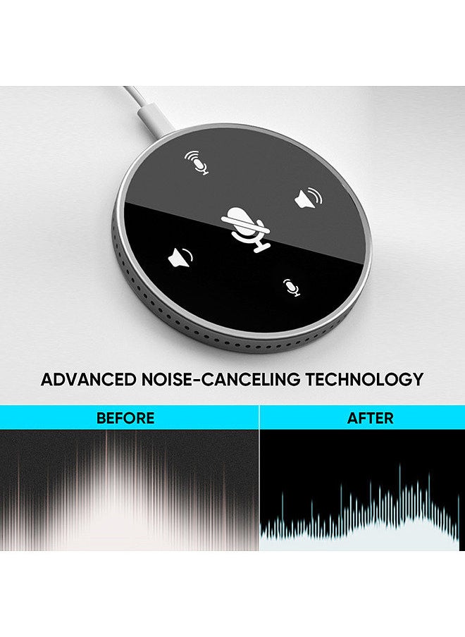Generic - Desktop USB Conference Speakerphone Microphone Built-in Speaker 360° Omnidirectional PC Computer Condenser Mic with Mute Function Volume Adjustment Plug & Play Compatible with Windows Mac - Image 1
