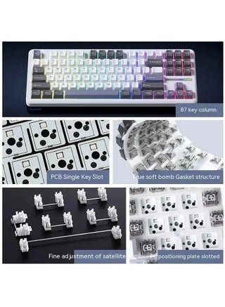 لوحة مفاتيح ميكانيكية لاسلكية F87 Pro 3 أوضاع (بلوتوث/2.4 جيجا هرتز/النوع C) لوحة مفاتيح للألعاب تبديل جرايوود - view 4