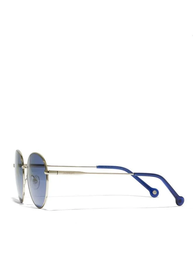 30Sundays TURN AROUND Unisex Blue Sunglasses - Frame Material: Metal - Lens Color: Blue- Frame Color: Silver - Full Rim
