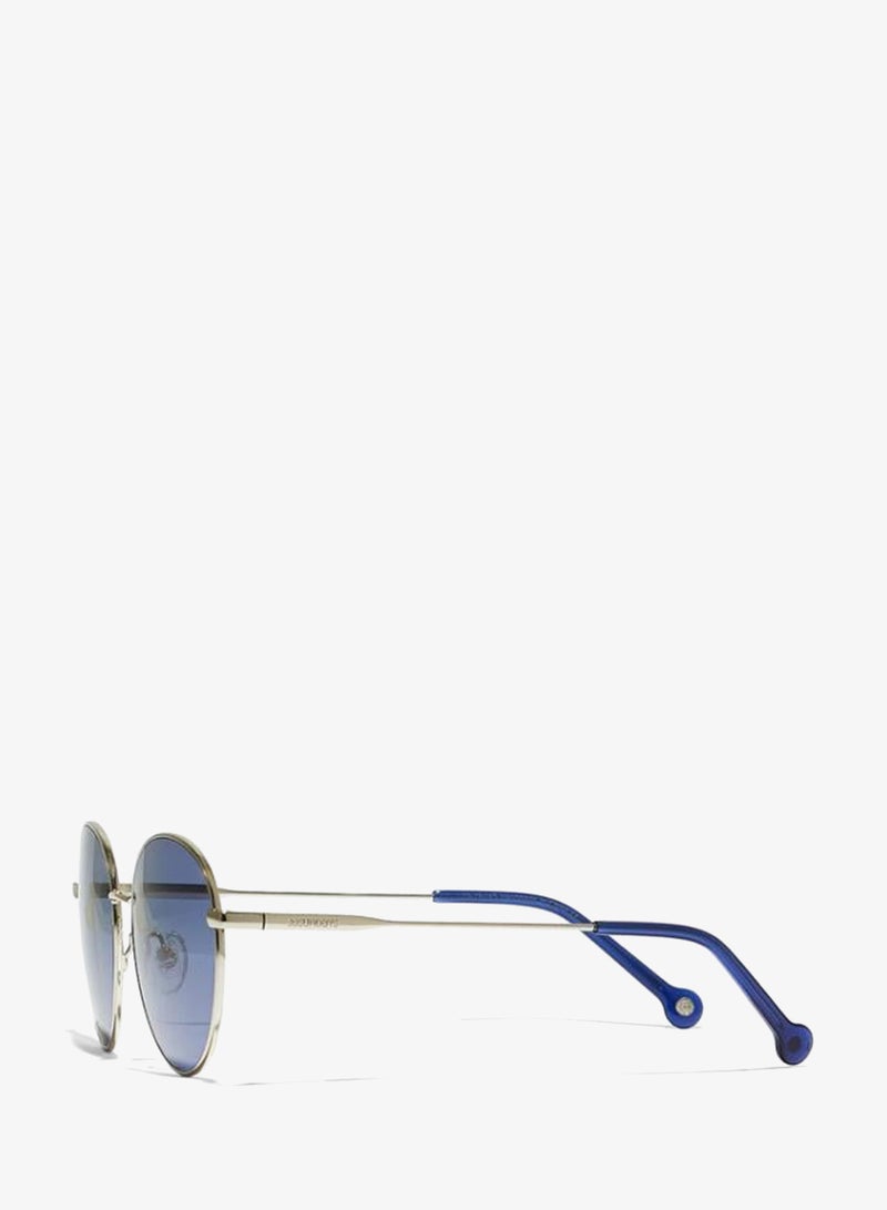 30Sundays TURN AROUND Unisex Blue Sunglasses - Frame Material: Metal - Lens Color: Blue- Frame Color: Silver - Full Rim - Image 3
