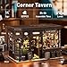 ISSEVE Book Nook Kit DIY Miniature House Kit for Adults Teens and Beginners Corner Tavern Dollhouse Booknook Tiny House Bookshelf Decor 3D Wooden Puzzle Gifts for Friends Family Corner Tavern - Image 4