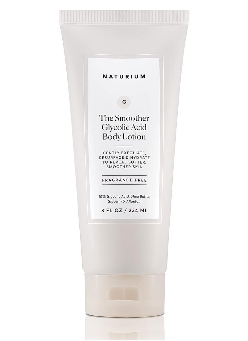 NATURIUM - Naturium The Smoother Glycolic Acid Body Lotion, Resurfacing & Exfoliating Treatment, with 10% Glycolic Acid, 8 oz - Image 1
